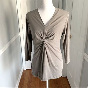 Eddie Bauer Gathered Ruched V-neck Top